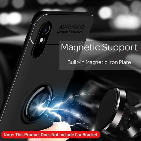 Xiaomi Redmi 9A CaseUp Finger Ring Holder Kılıf Siyah Rosegold 5